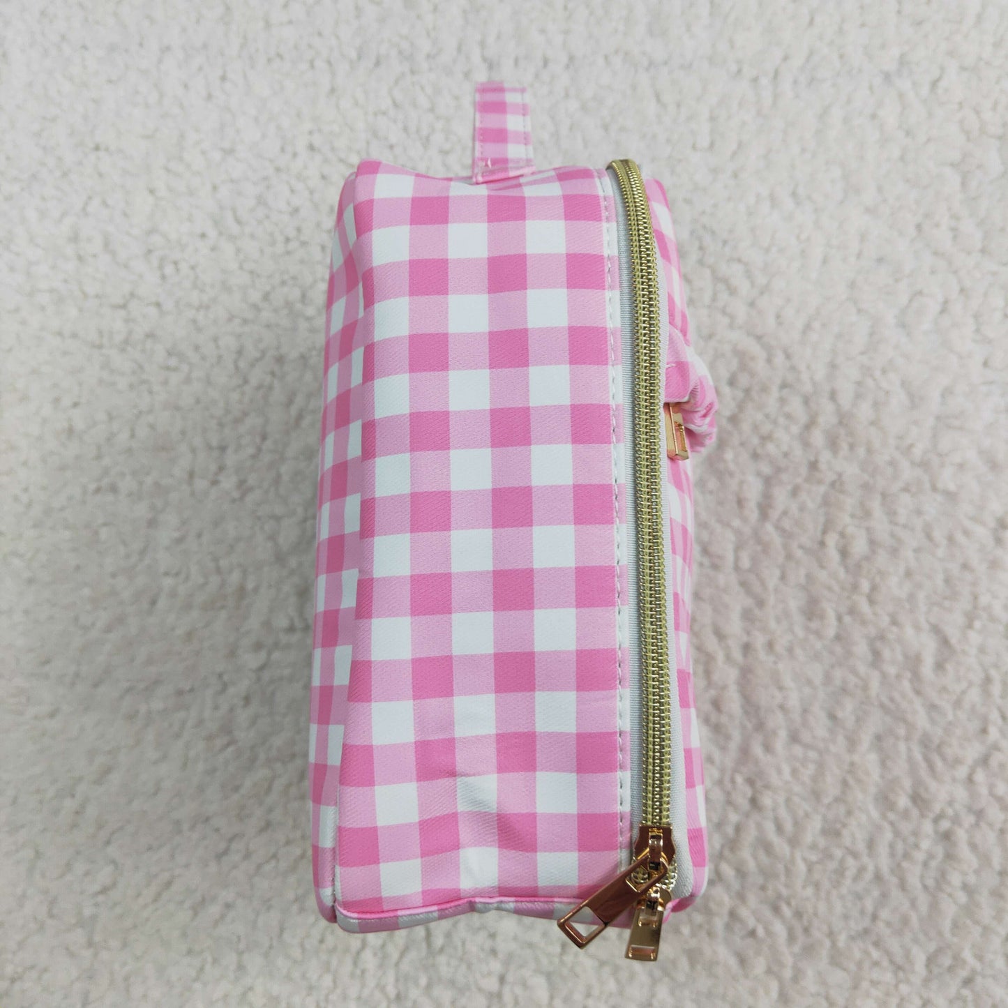 USA Shop (in stock)BA0283Pink plaid kids girls lunch box bag
