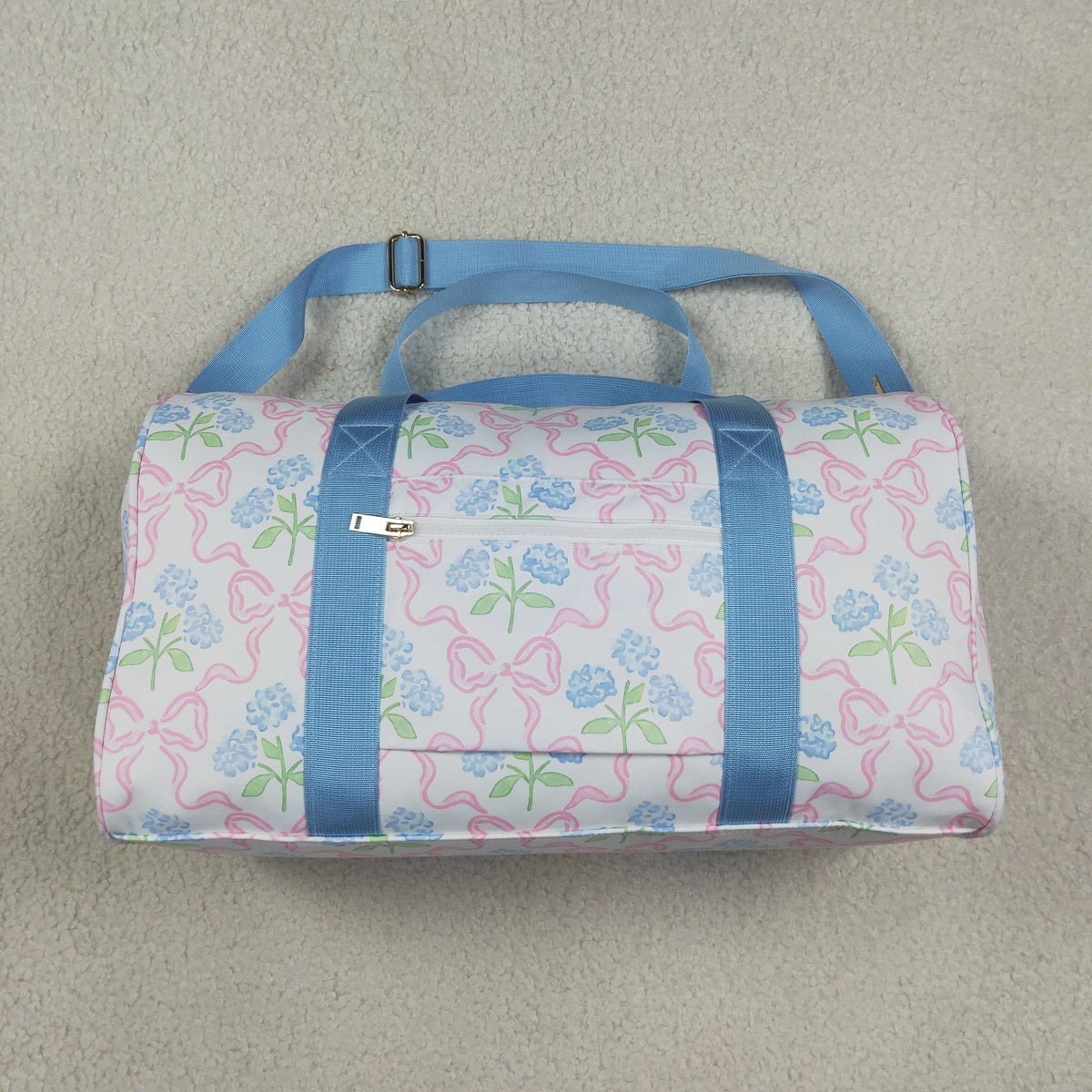 RTS NO MOQ (In stock)Bags BA0294 Kids Blue Ruffle Pink Bows Plaid Floral Gym Duffle Bags