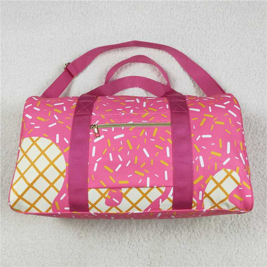 USA Warehouse (IN STOCK)BA0298 Pink Ice Cream Sprinkle Team Large Duffel Bag for Travel Sports Gym