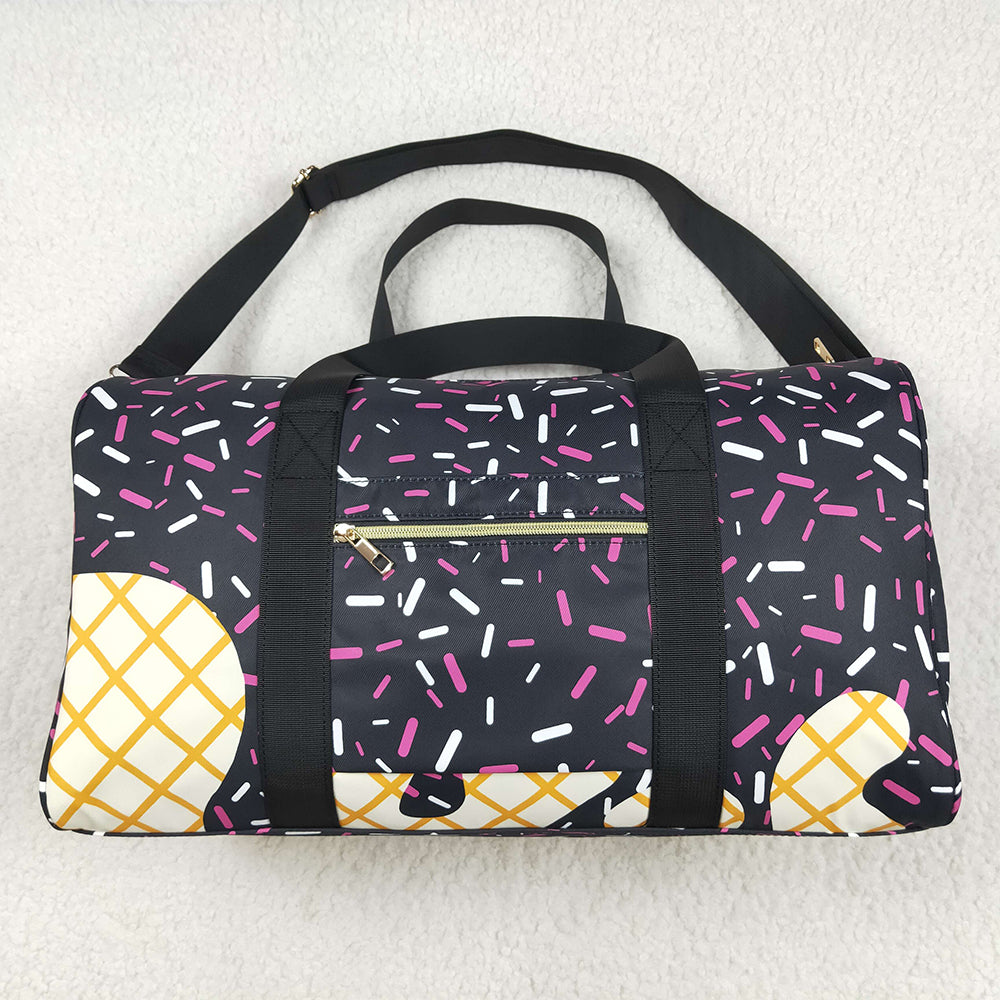 7.10 BA0303 RTS NO MOQ Baby Bags Black Ice Cream Drip Zipper Gym Bags