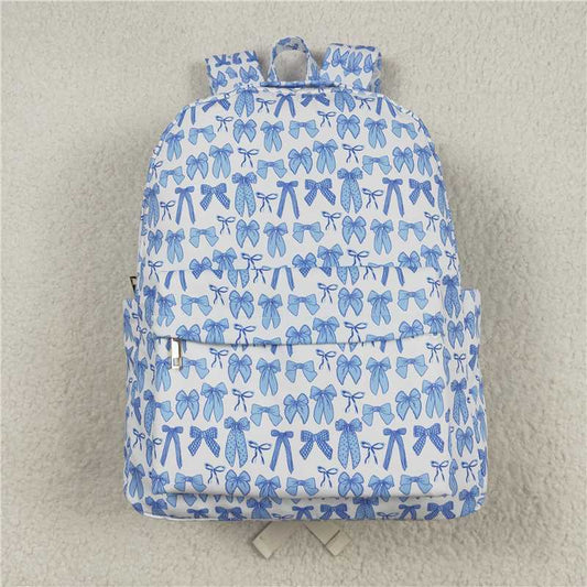 USA Warehouse (IN STOCK) BA0322 Light Blue Bow Girls Backpack Kids School Bag for Girls with Bow Design