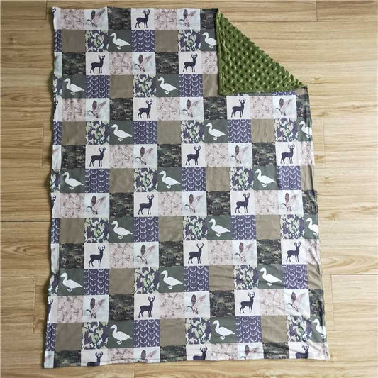 USA Warehouse (IN STOCK)BL0027 Patchwork Duck Deer Camo Baby Kids Blankets Soft Plush Lightweight Blanket