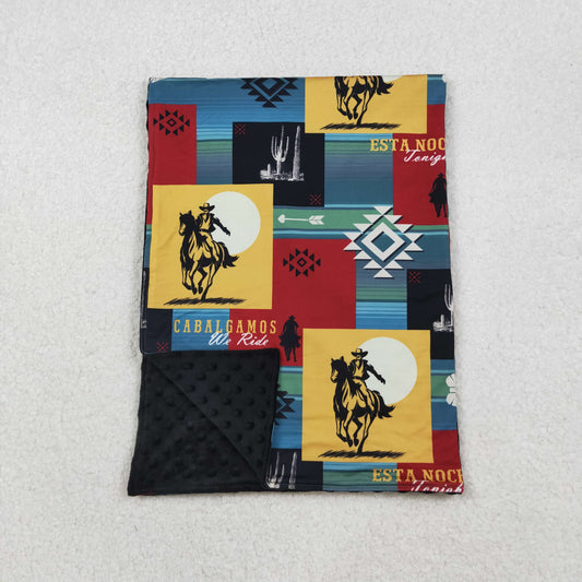 10.14 RTS NO MOQ (In stock)BL0078 Baby Kids Rodeo Horse Western Blankets