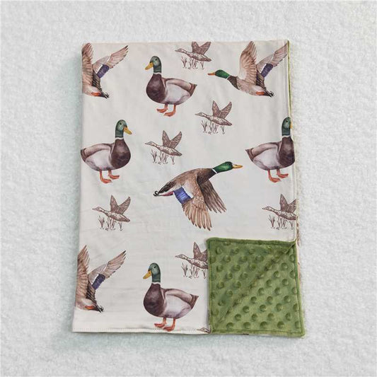 USA Warehouse (IN STOCK)BL0081 Duck Hunting Blankets Baby Kids Olive Polka Dots Soft Fabric Baby Blankets