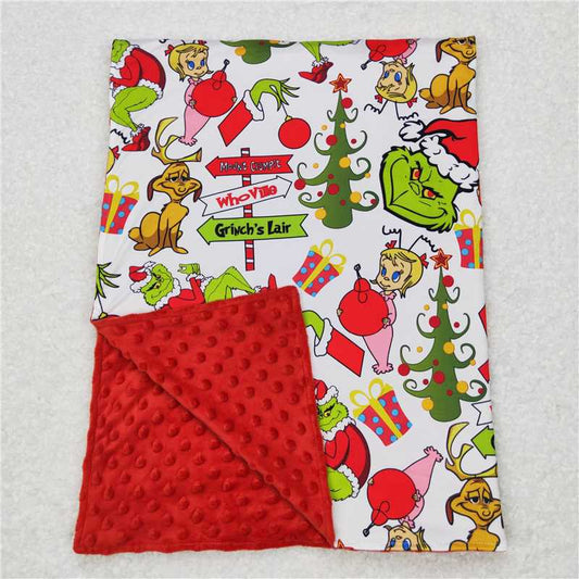USA Warehouse (IN STOCK)BL0085 Green Face Christmas Tree Gift Baby Kids Blankets Soft And Cozy Toddler Blanket for All Seasons