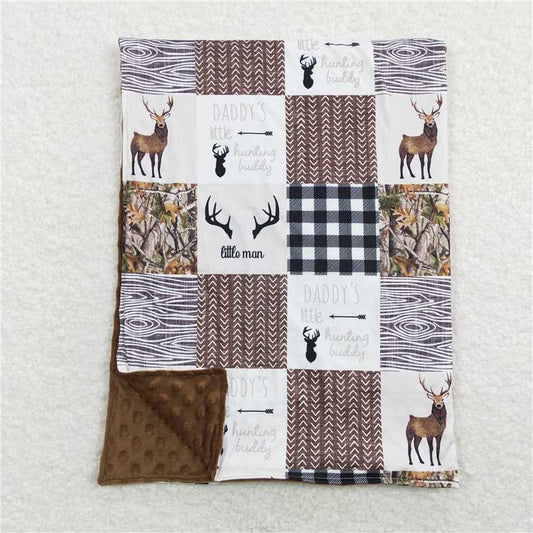 USA Warehouse (IN STOCK)BL0104 Daddy's Little Hunting Buddy Patchwork Baby Blankets