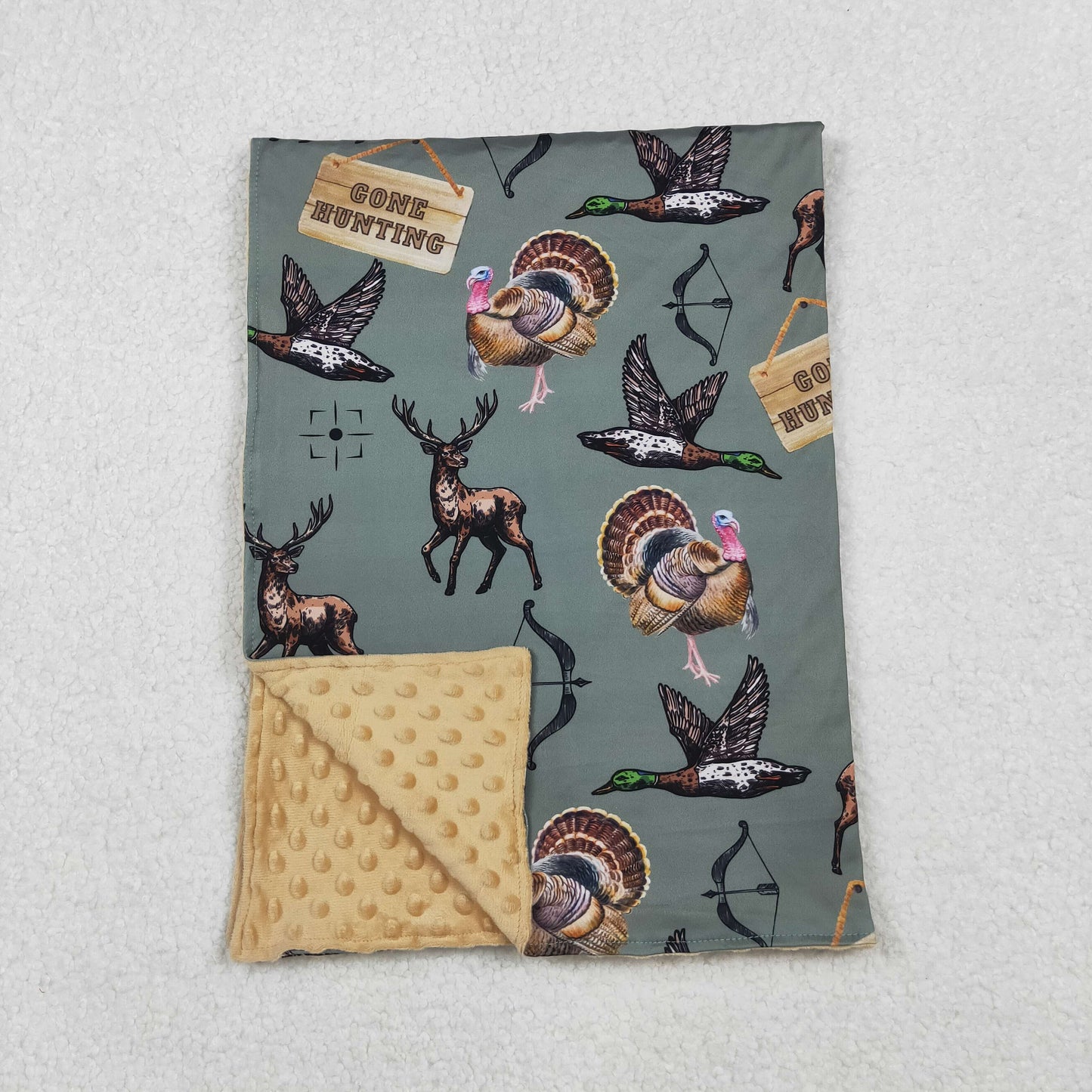 10.18 RTS NO MOQ (In stock)BL0151 Baby Toddler Children Hunting Deer Ducks Blankets