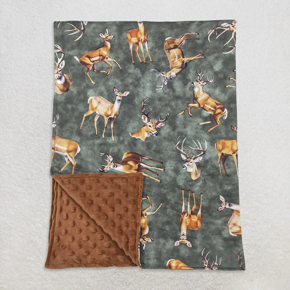USA Warehouse (IN STOCK) Deer Duck Camo Patchwork Baby Kids Blankets Soft Plush Lightweight Stroller Blanket for Boys And Girls