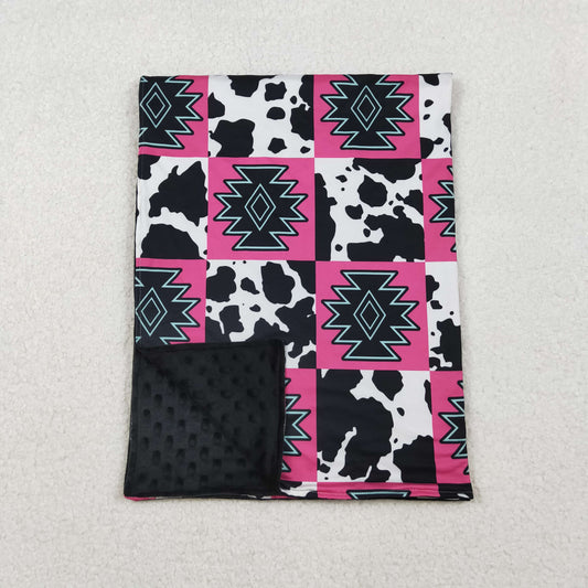 10.16 RTS NO MOQ (In stock)BL0178 Baby Toddler Children Western Aztec Minky Blankets