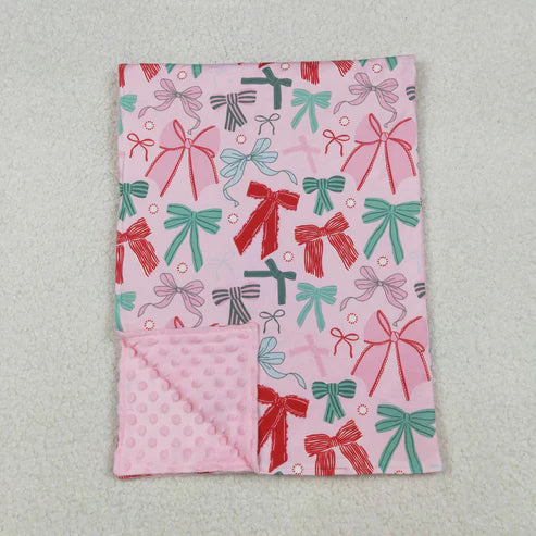10.15 RTS Sibling Baby Kids Flowers Bows Blankets 29*43 inches