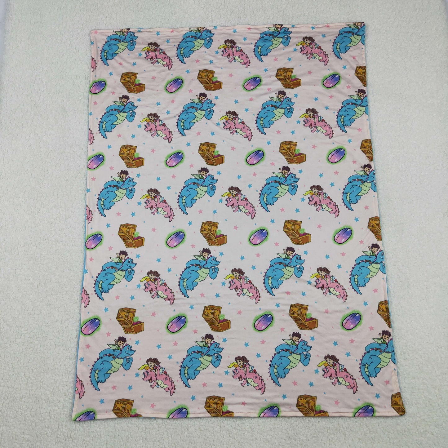 11.18 RTS NO MOQ (In stock)BL0230 Baby Kids Cartoon Dragon Blankets