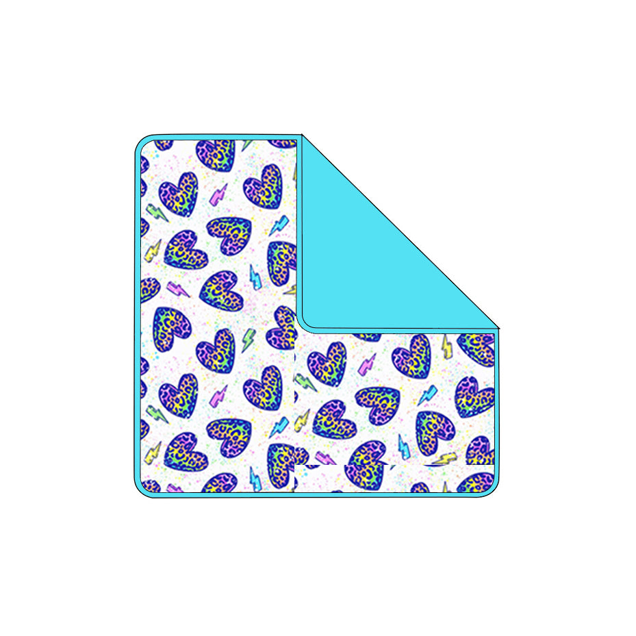 12.2 RTS NO MOQ (In stock)BL0239 Baby Kids Valentines Leopard Hearts Lightnings Blankets