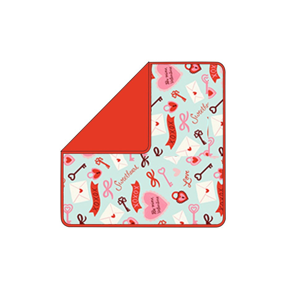 12.2 RTS NO MOQ (In stock)BL0243 Baby Kids Valentines XOXO Heart Letters Blankets