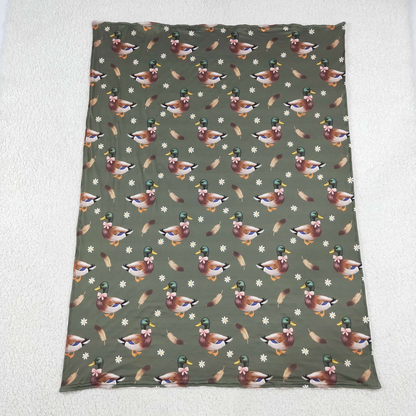RTS NO MOQ (In stock)Blankets BL0283 Baby Girls Flowers Ducks Hunting Blankets
