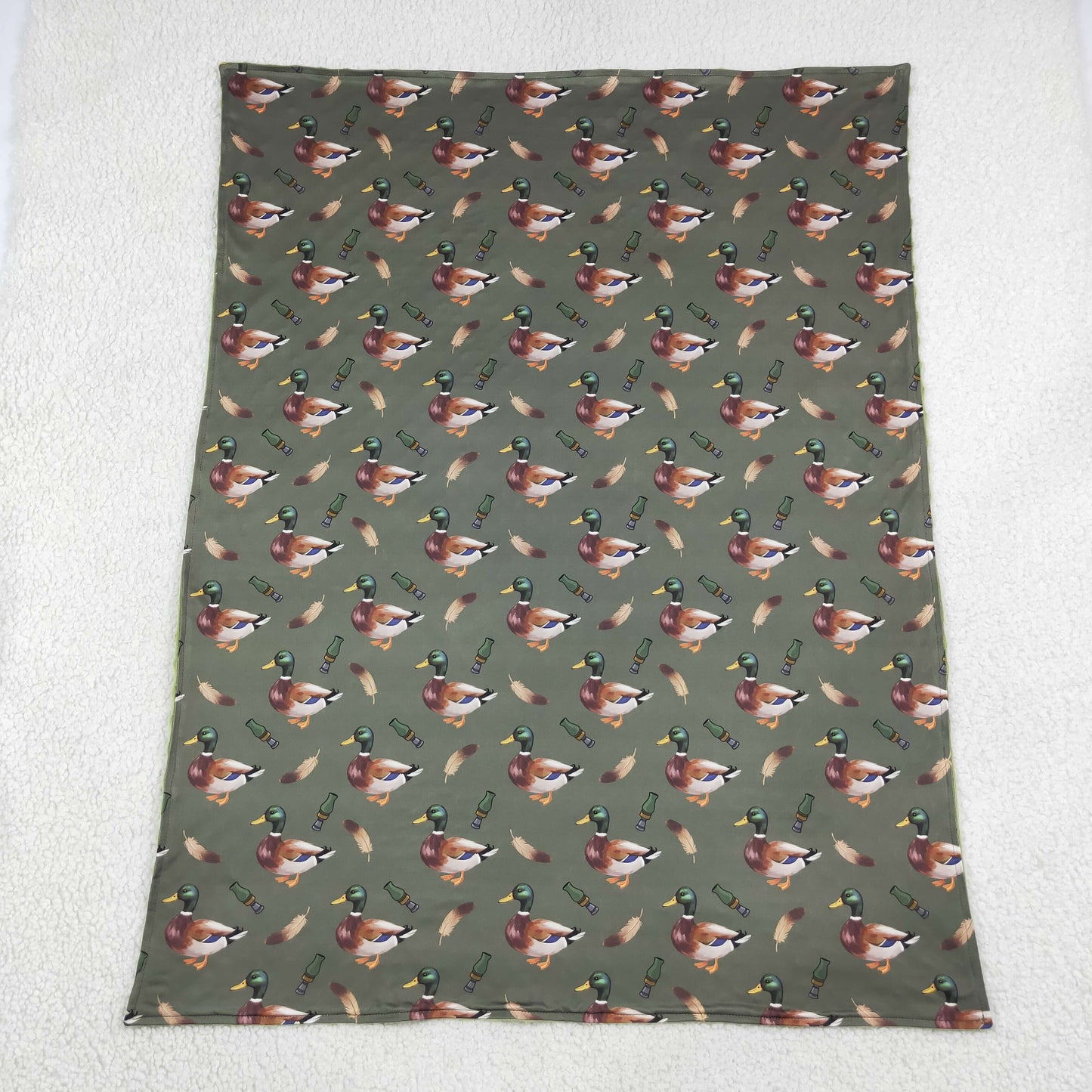 RTS NO MOQ (In stock)Blankets BL0287 Baby Boys Green Ducks Calls Hunting Blankets
