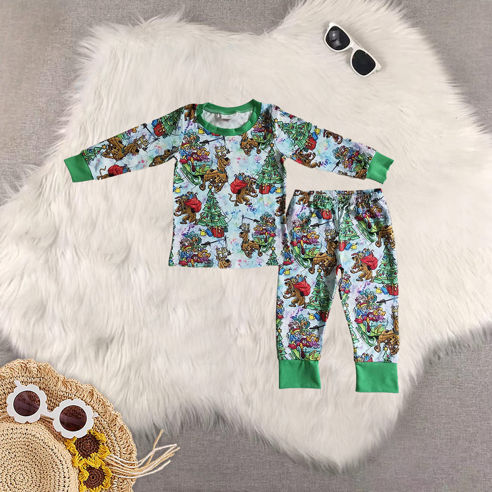 8.21 RTS Sibling Baby Boys Girls Dog deer christmas tree mystery kids Christmas pajamas