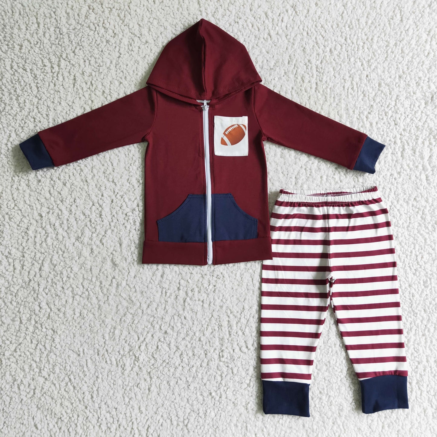 10.11 BLP0093 RTS No Moq Promotion Baby boys Football hoodie top pants clothes sets