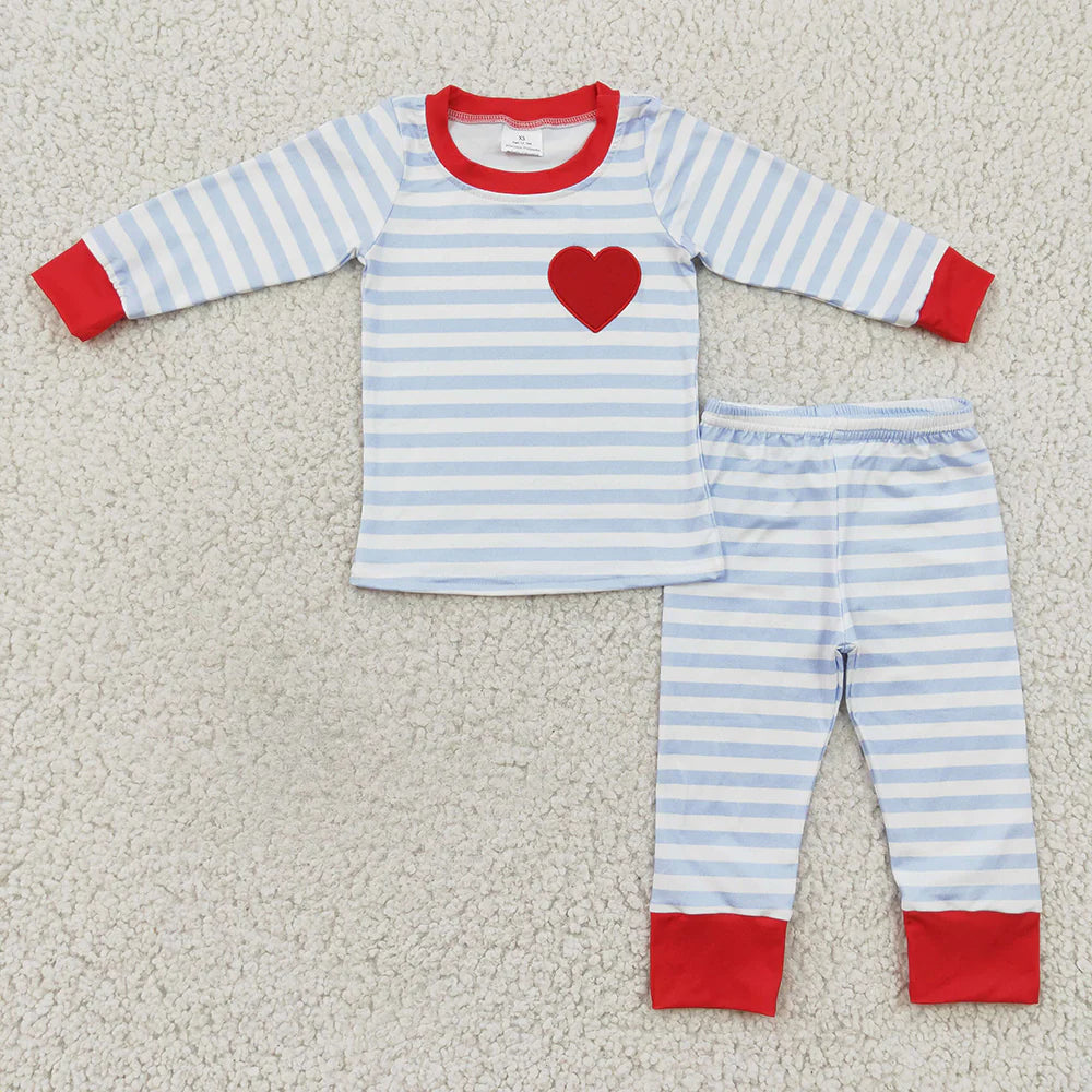 1.14 RTS Sibling Boys Baby Girls Valentines Heart Pajamas Clothes Sets