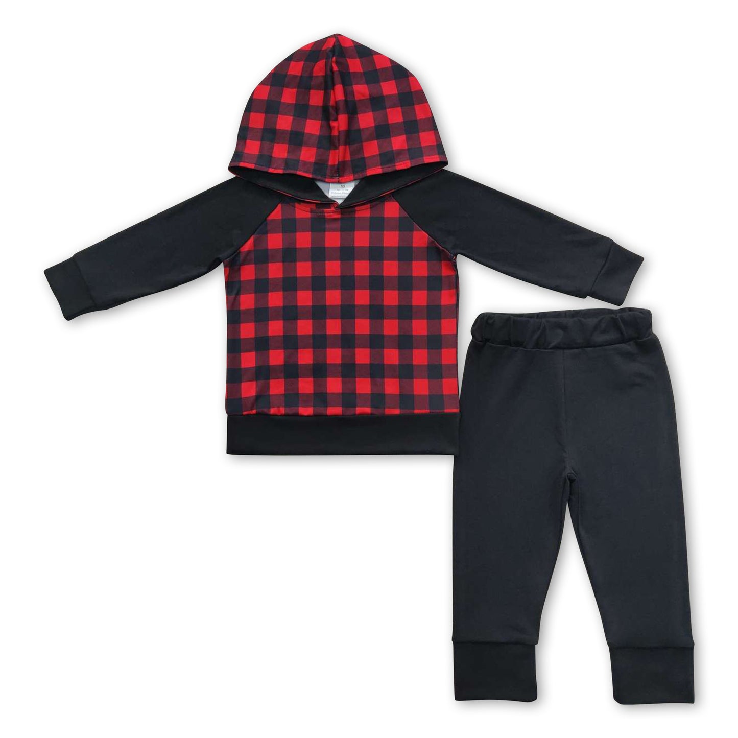 11.15 BLP0224 RTS No Moq Promotion Baby Girls Christmas Checkered Hoodie Pants Clothes Sets