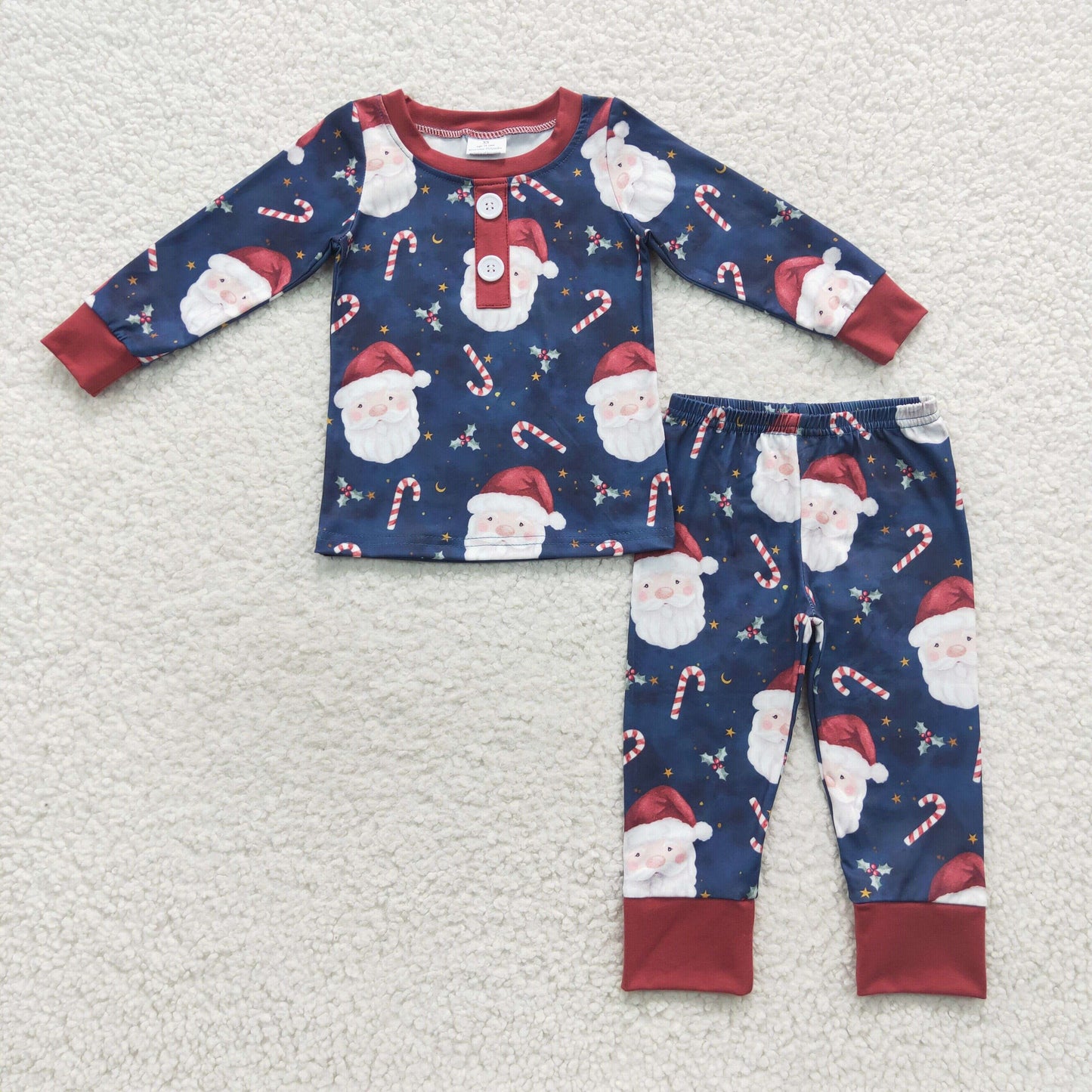 12.2 BLP0247 RTS No Moq Promotion Baby Boys Christmas Santa Pajamas Clothing Sets