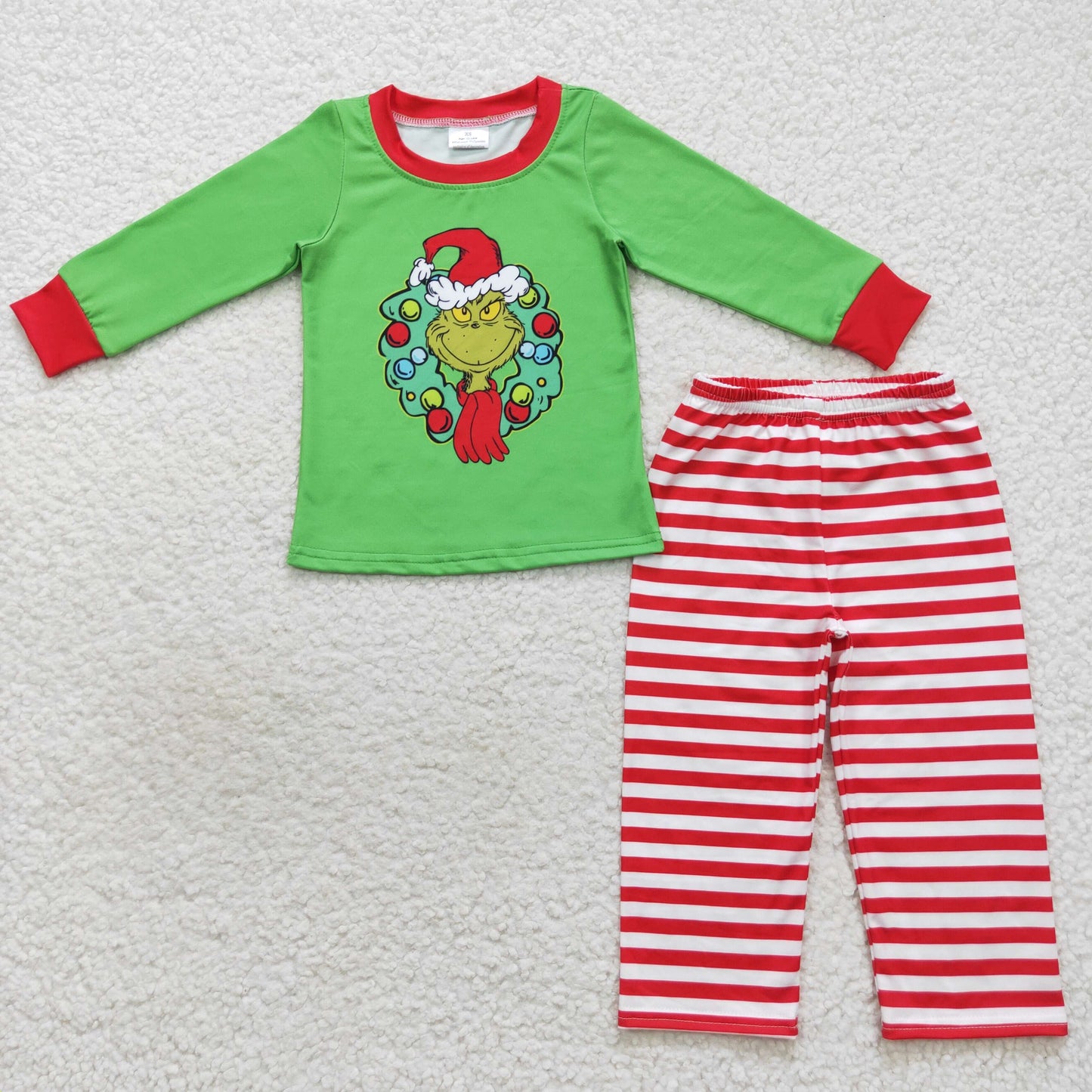 11.22 BLP0289 RTS No Moq Promotion Baby Boys Christmas Frog Stripe Pants Clothes Sets