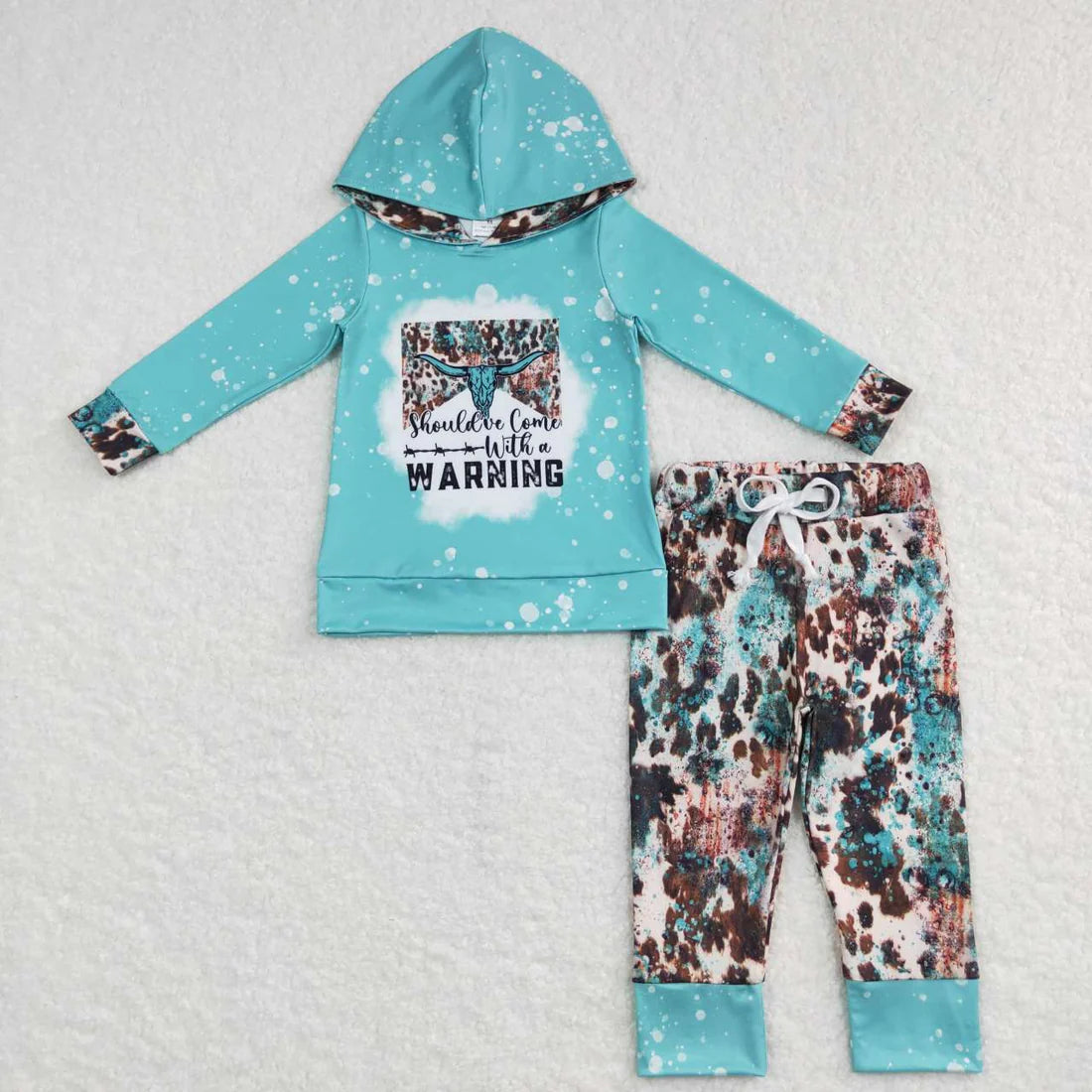 10.3 RTS Sibling Baby Boys Western Hooded Tops Pants Clothes Sets