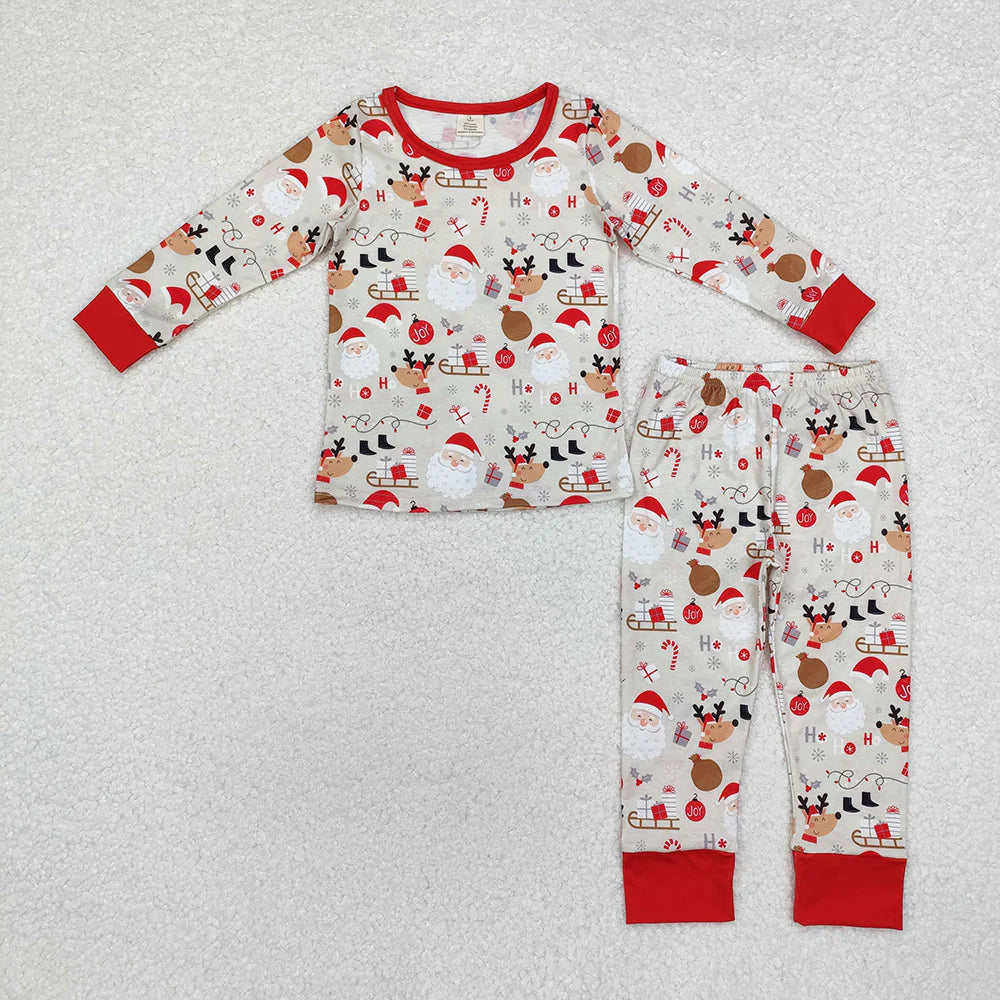 1.20 RTS Sibling Girls Baby Boys Christmas Santa Deer Shirt Pants Pajamas