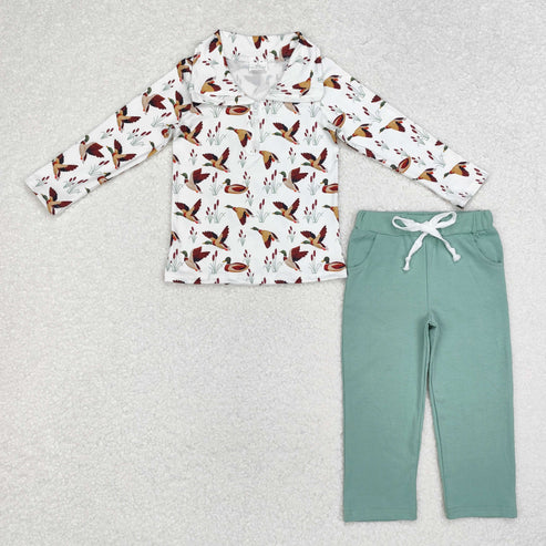 9.18 RTS Sibling Baby Boys Girls Floral Leopard Zipper Pullovers Leggings Pant Fall Clothes Sets