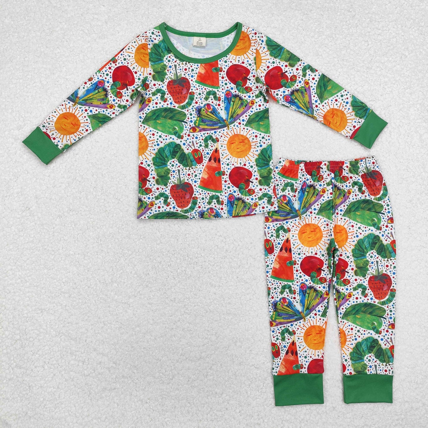 RTS BLP0909 Baby Boys Cartoon Worms Tops Pants Pajamas Clothes Sets