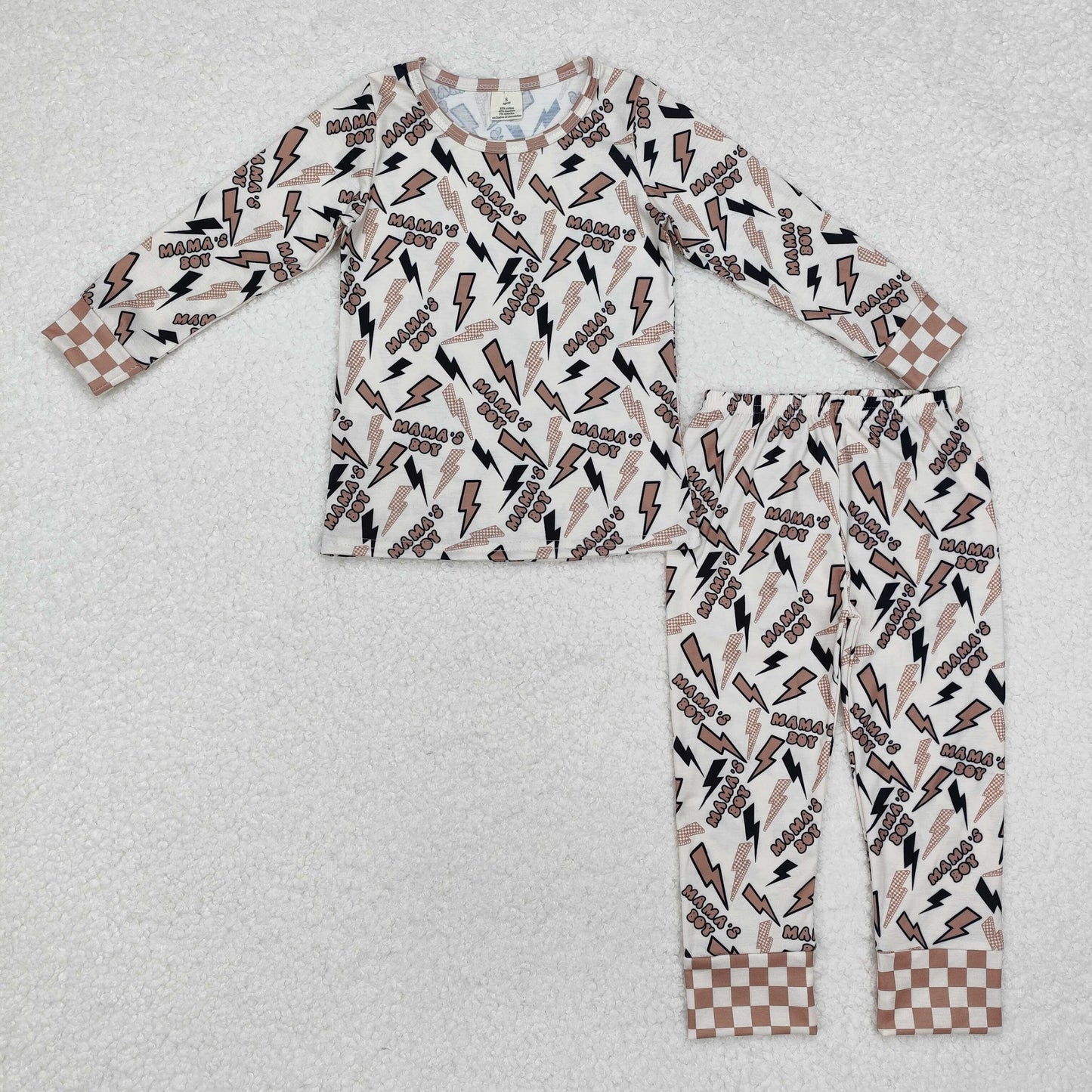 BLP0949 Baby Boys Mama's Boy Lights Bamboo Pajamas Clothes Sets