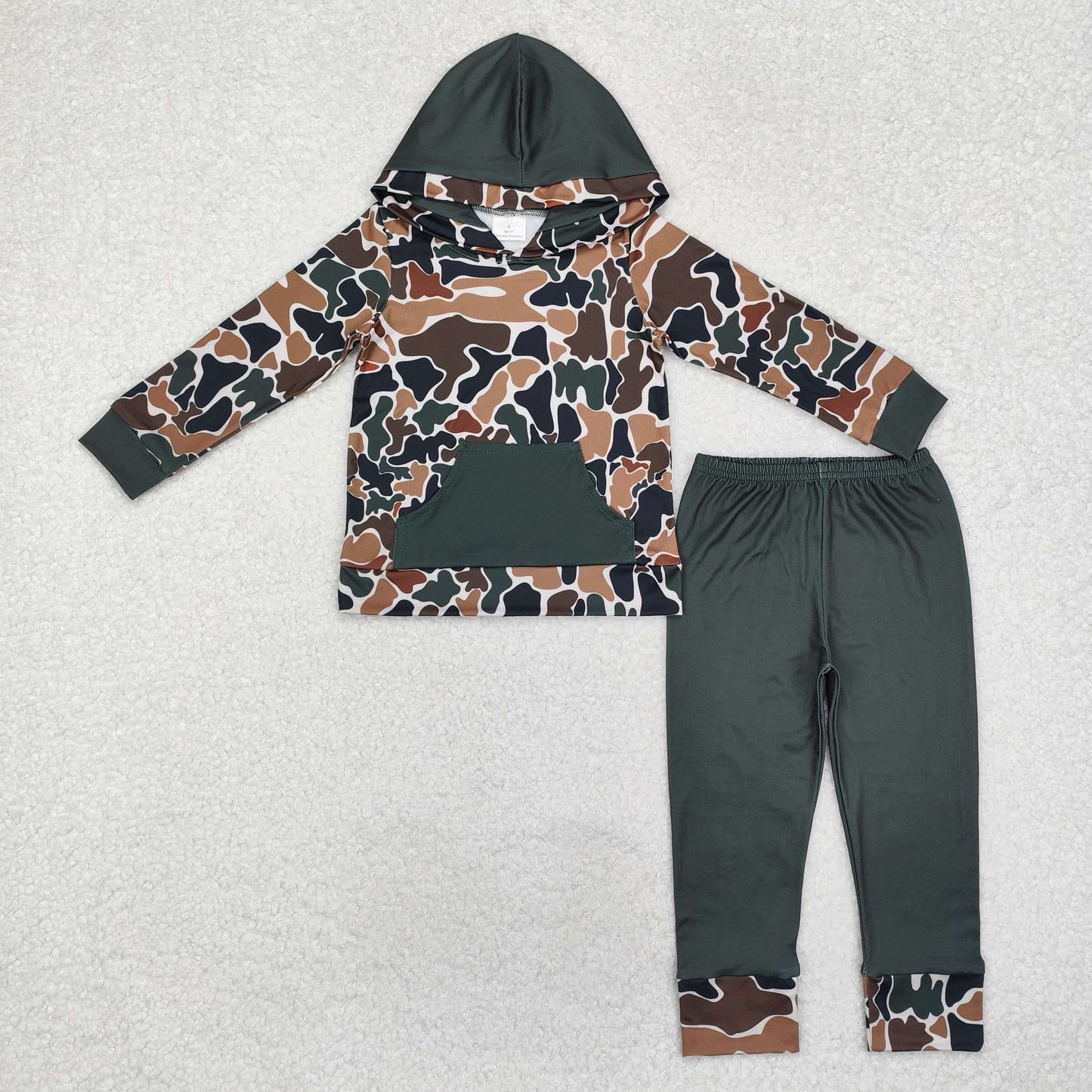 BLP0962 Dark camo pocket hoodie pants kids boys clothes