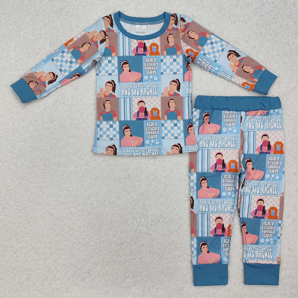 12.27 RTS Sibling Boys Baby Girls Teacher Checkered Tops Pants Pajamas Outfits