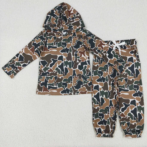 9.24 RTS Sibling Baby Boys Camouflage Hooded Top Jogger Pants Outfits Clothes Sets