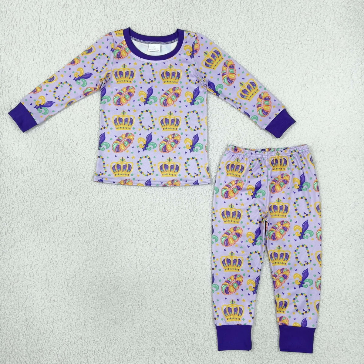 RTS NO MOQ (In stock)milk silk BLP1610 Baby Boys Purple Top Pant Sleepwear Pajamas Setp