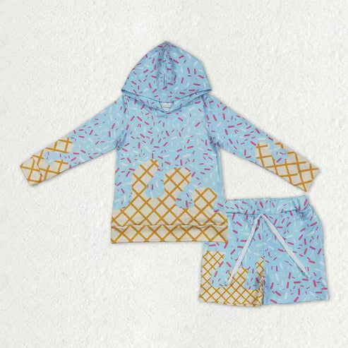 10.13 RTS Sibling Baby Boys Sprinkles Drip Hoodies Top Shorts Team Clothes Sets