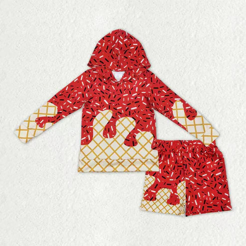 10.13 RTS Sibling Baby Boys Sprinkles Drip Hoodies Top Shorts Team Clothes Sets