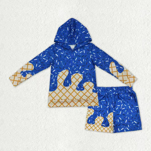 10.13 RTS Sibling Baby Boys Sprinkles Drip Hoodies Top Shorts Team Clothes Sets