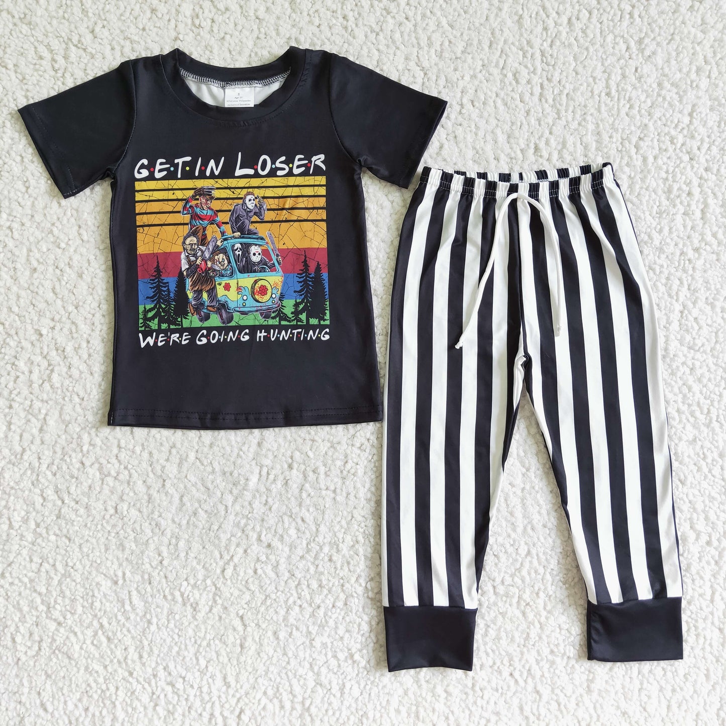 BSPO0003 Baby boys get in loser halloween black sets
