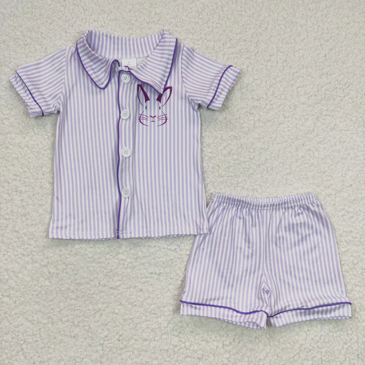 10.14 RTS Sibling Baby Kids Rabbit Easter Pajamas Shorts Sets
