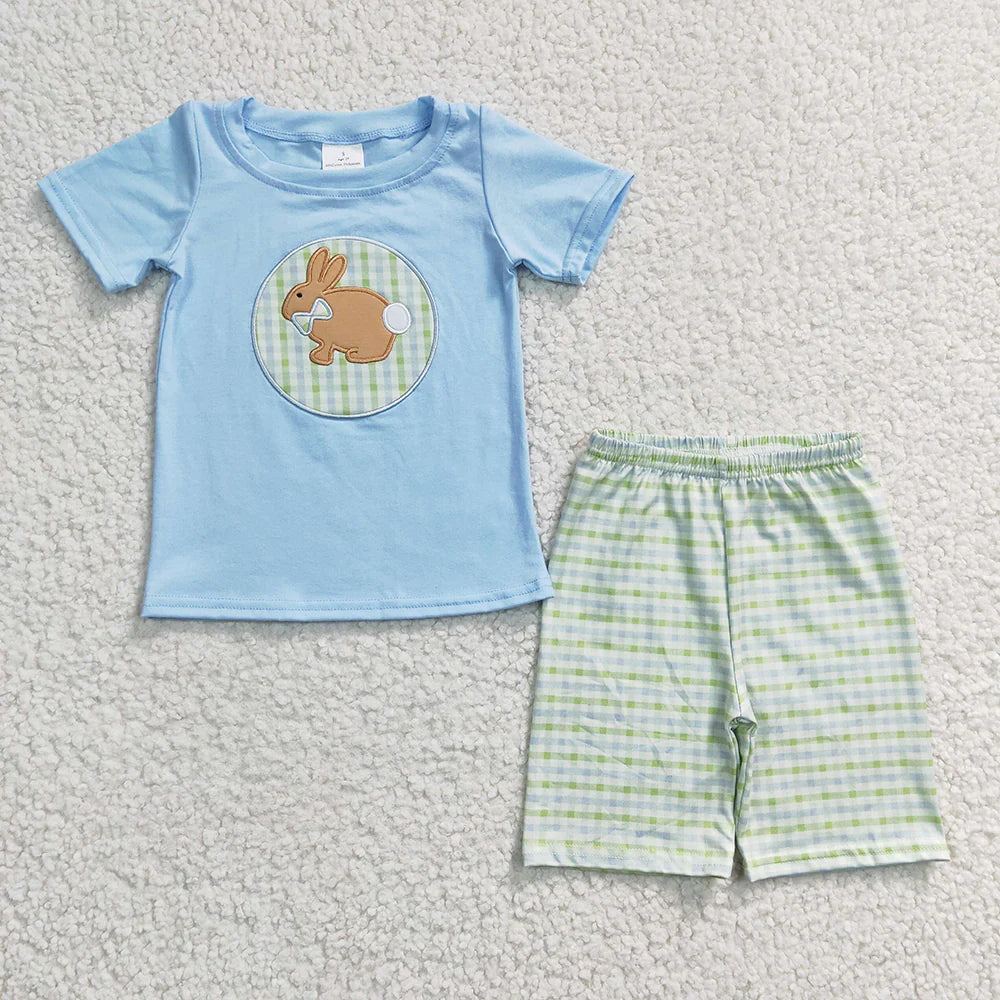 2.10 RTS Sibling Boys Baby Girls Summer Easter Rabbit Shorts Sets