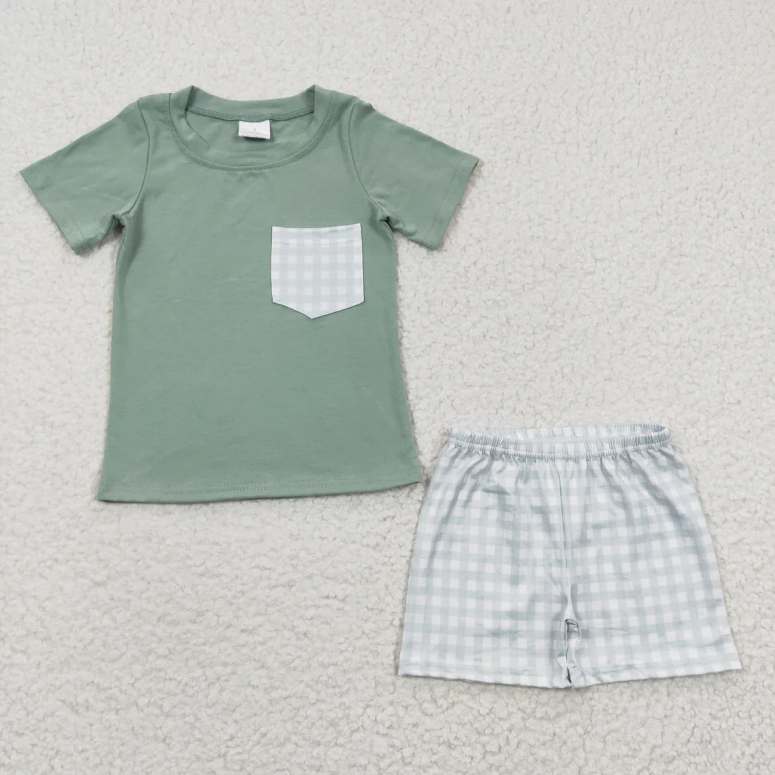 10.18 RTS Sibling Baby Boys Pockets Tee Shirts Shorts Summer Clothes Sets