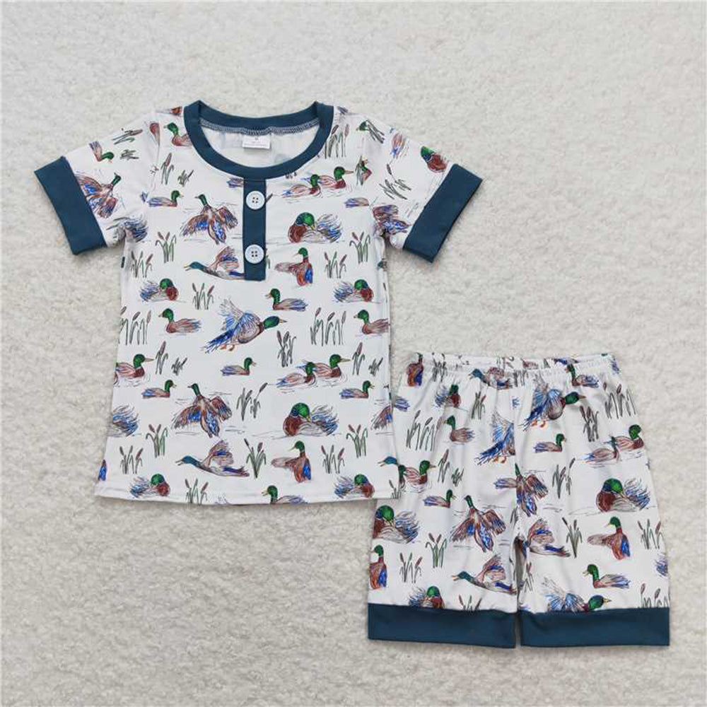5.16 BSSO0524 RTS NO MOQ Short sleeves duck top shorts kids boys summer clothes