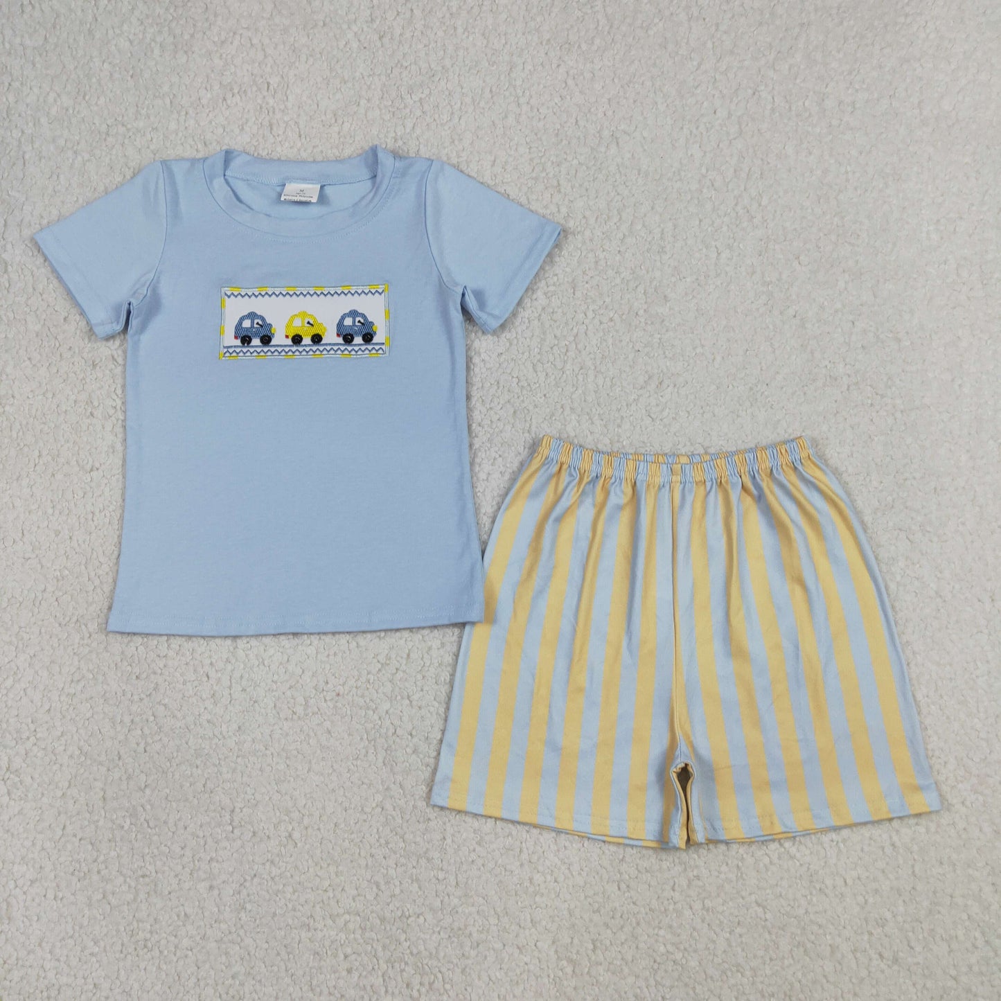 4.15 RTS Sibling sky blue print kids boys summer easter clothes