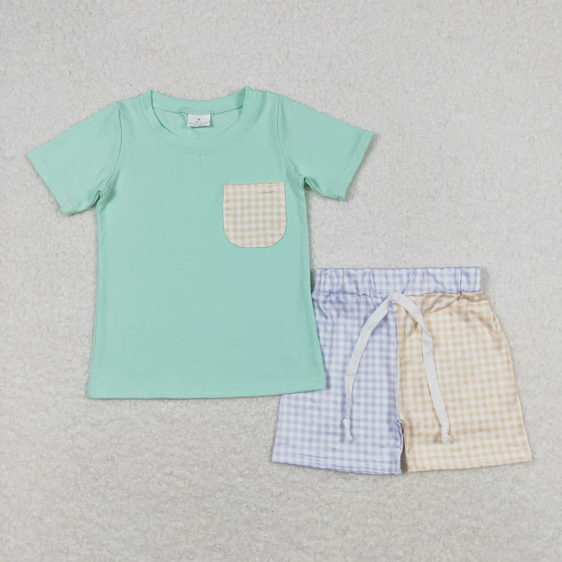 10.18 RTS Sibling Baby Boys Pockets Tee Shirts Shorts Summer Clothes Sets
