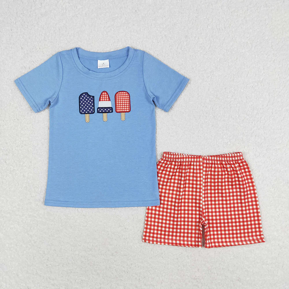 12.27 RTS Sibling Boys Baby Girls 4th Of July Popsicle Outfits Suits