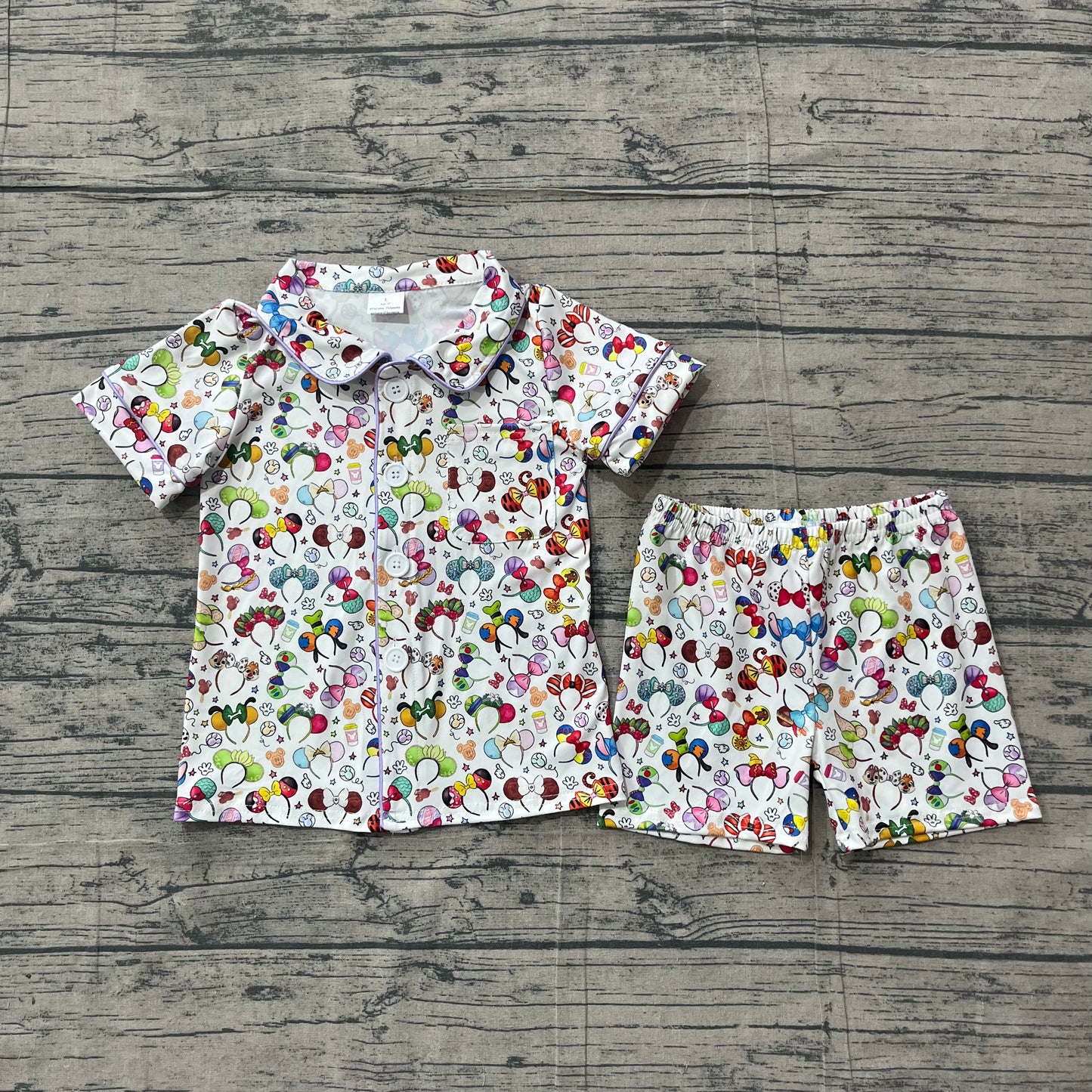 4.26 BSSO0816 Sample No Moq Lavender kids button down pajamas