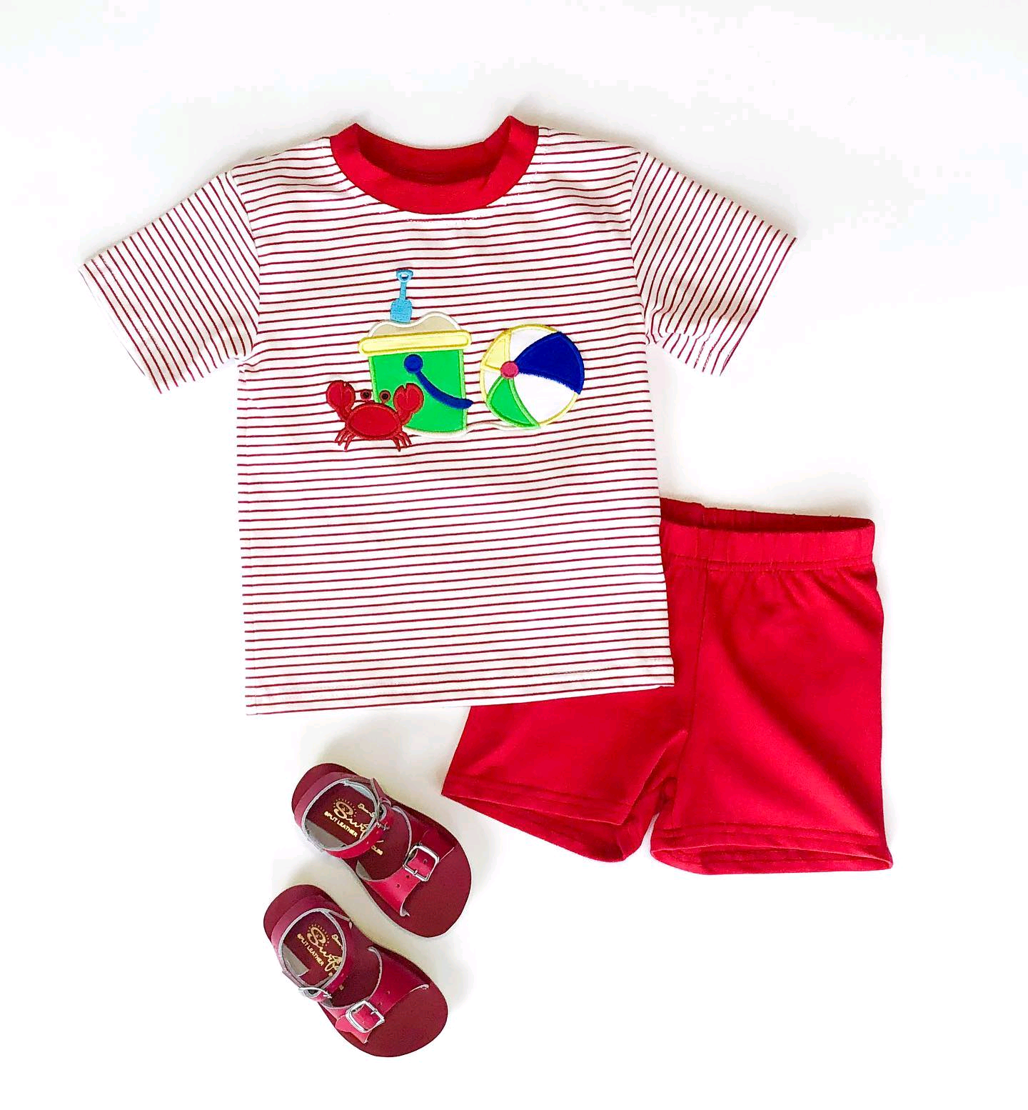 BSSO1049 Baby Boys Crab Beach Shirts Shorts Clothing Sets Preorder