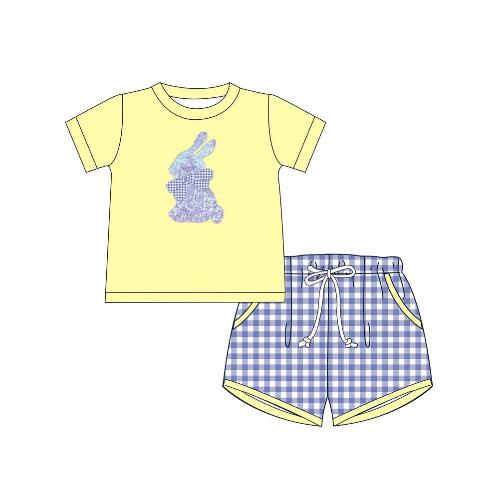 BSSO1069 Baby Boys Easter Rabbit Shirts Shorts Clothes Sets Preorder