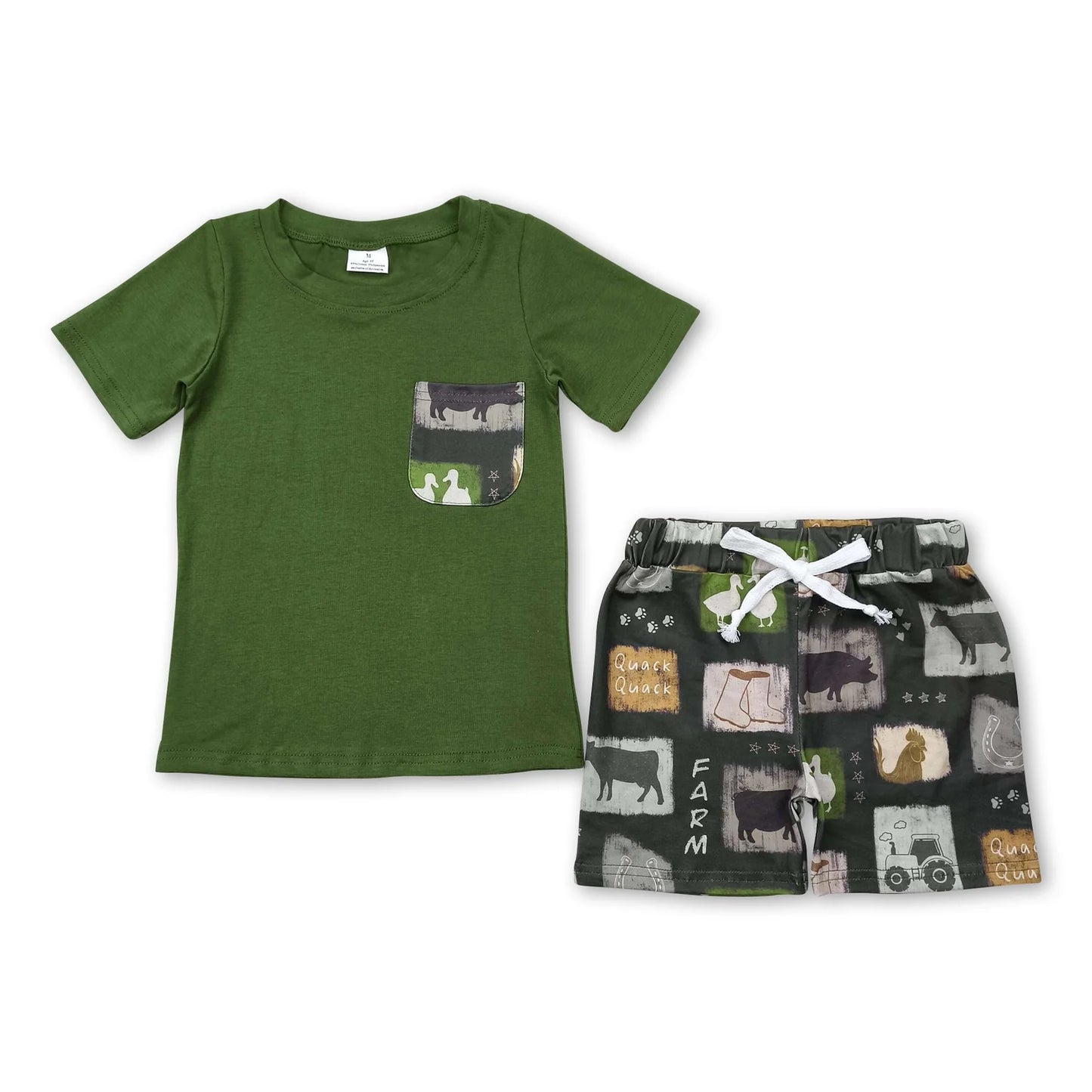 10.15 RTS Sibling Baby Boys Western Cow Farm Rompers Outfits Sets