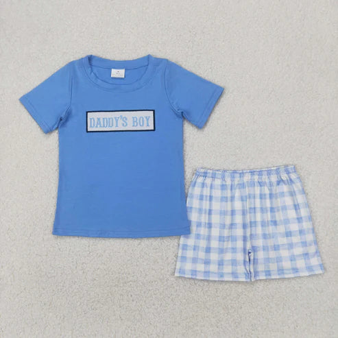 10.15 RTS Sibling Baby Boys I love Dad Summer Shorts Clothes Sets